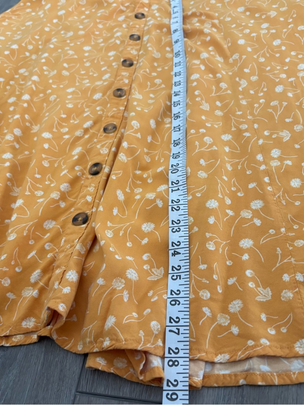 torrid Mustard Yellow Floral Button-Front Midi Skirt - Picture 7 of 11